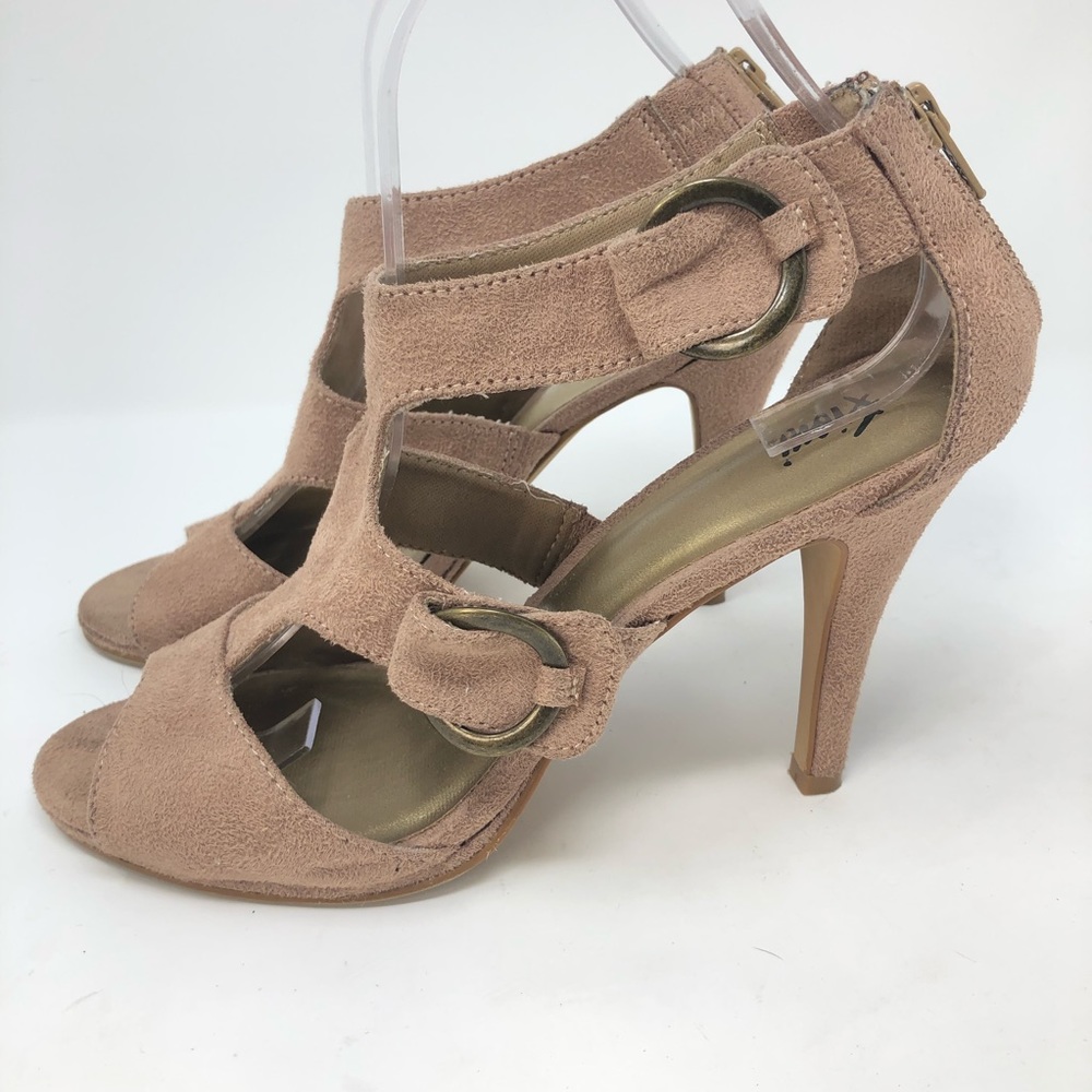 Fioni Tan Suede Strappy Heels Size 9M